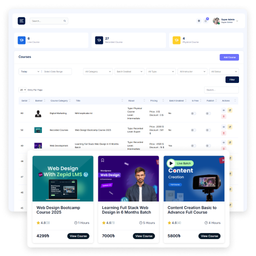 Course Administration Dashboard